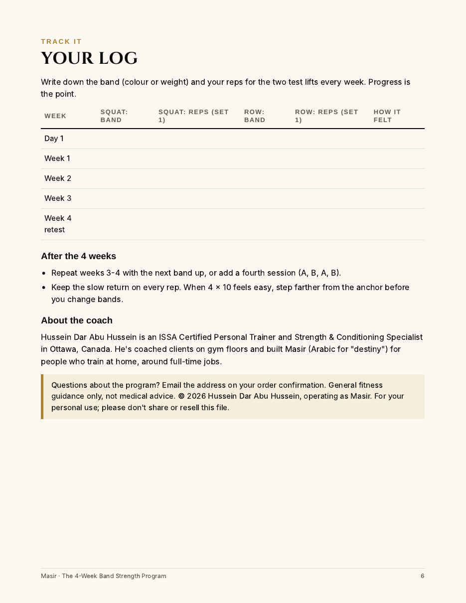 Progress log page